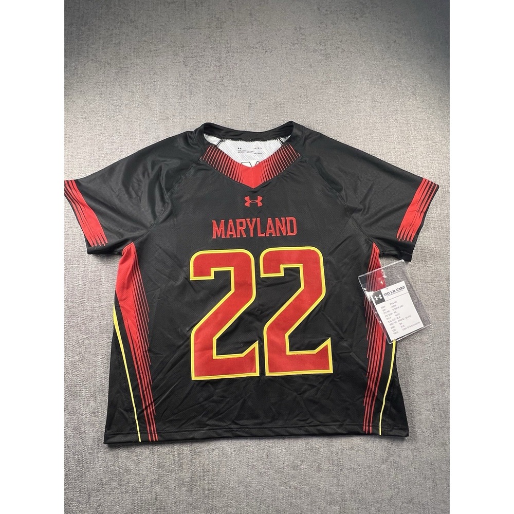 Under Armour Maryland Terrapins Lacrosse Showtime Jersey Men's L Black Logo New